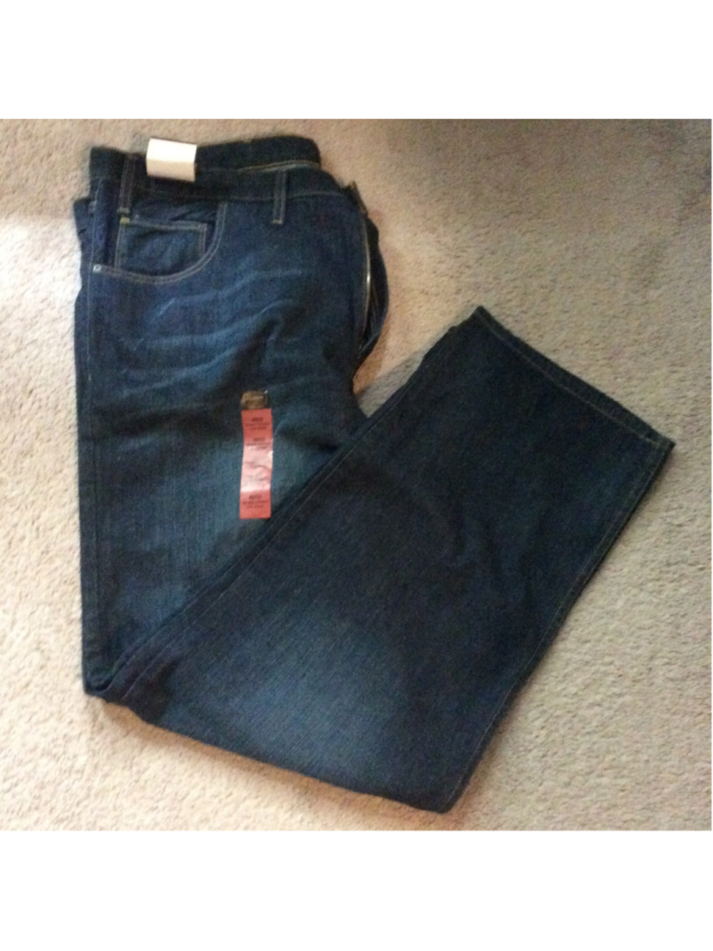 Men's Foundry Blue Relaxed Straight Flex Denim Jeans Waist 46